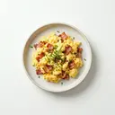 Rührei gebraten mit Speck