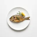 Schafskopf (Meerbrasse) tiefgefroren, gebraten ohne Fett (Pfanne)