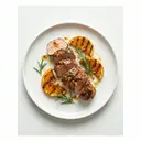 Schweinefilet mariniert, gegrillt, mit Orange