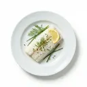 Seelachsfilet gedünstet (mit Fett und Salz)