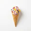 Speiseeis Frucht, in Waffeltüte