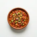 Tomaten-Eintopf mit Speck, dicken Bohnen und Suppengemüse