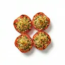 Tomaten gefüllt mit Kräuter-Brot-Parmesan-Mischung, gegrillt