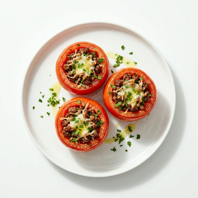 Tomaten mit Hackfleischfüllung, gebacken