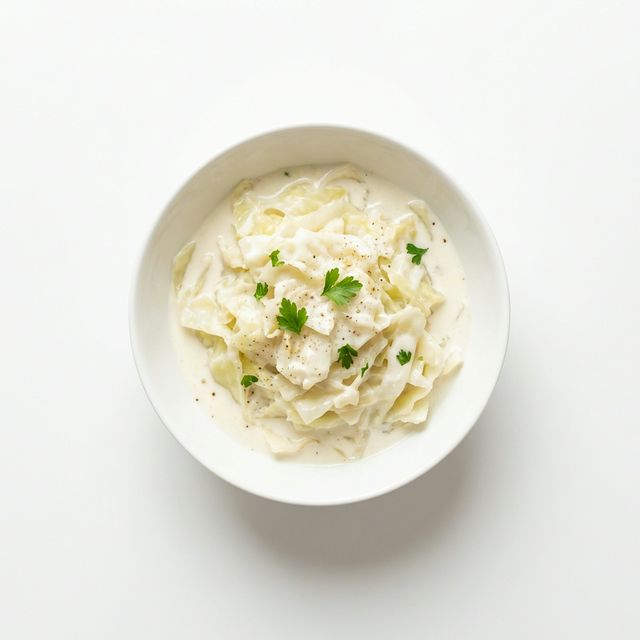 Weißkraut gekocht, mit Grundsauce hell/weiß