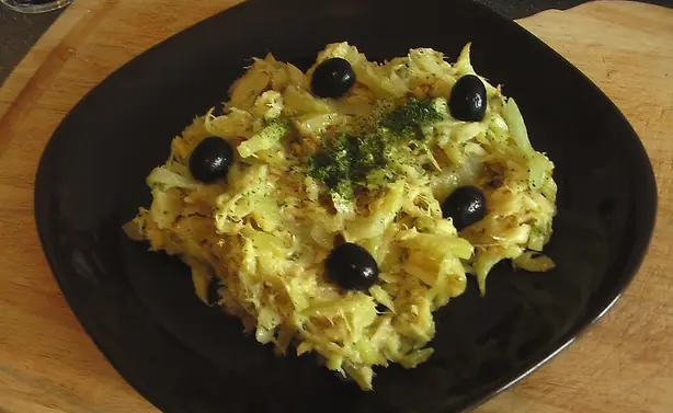 Foto von Portugiesisches Bacalhau à Brás – fertig angerichtet