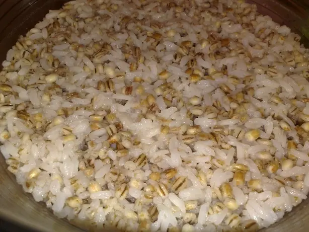 Foto von Japanischer Katemeshi mit Rettich – fertig angerichtet