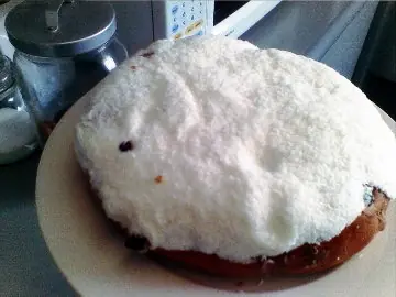 Foto von Australischer Boston Bun mit Kokos – fertig angerichtet