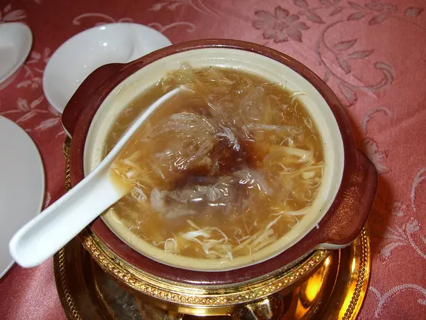 Foto von Kantonesische Haifischflossensuppe – fertig angerichtet
