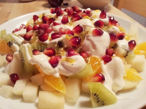 Foto von Amerikanischer Ambrosia Salat – fertig angerichtet