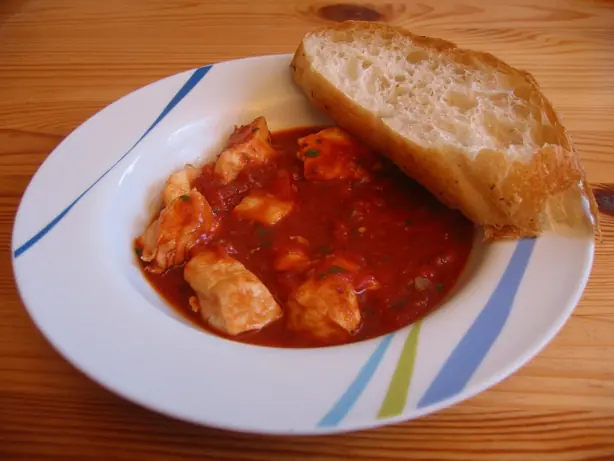 Foto von Huhn mit Knoblauch & Chili – fertig angerichtet