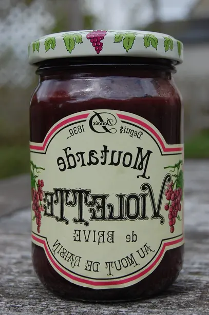 Foto von Violetter Senf de Brive hausgemacht – fertig angerichtet