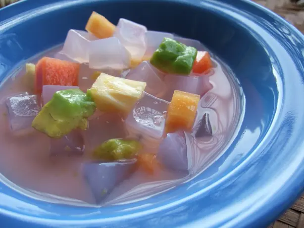 Foto von Philippinisches Nata de Coco in Sirup – fertig angerichtet