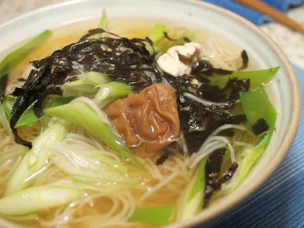 Foto von Japanische Hiyashi Sōmen klassisch – fertig angerichtet