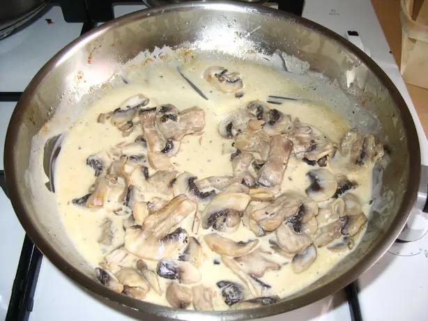 Foto von Klassische Cremige Pilzsauce (Mushroom Sauce) – Der vielseitige Begleiter – fertig angerichtet