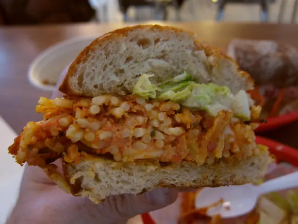 Foto von Spaghetti-Sandwich – fertig angerichtet