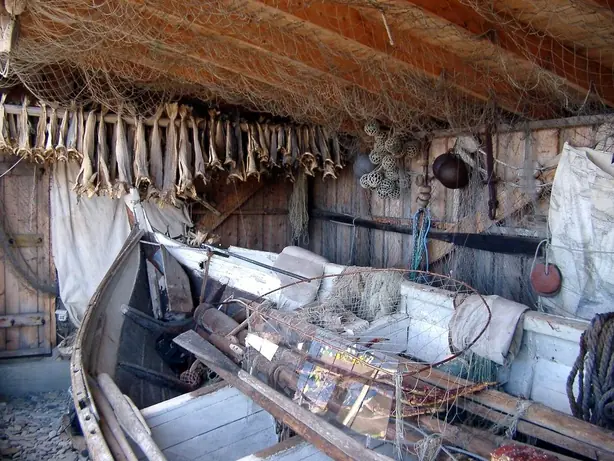 Trockenfisch am Porsangerfjord Norwegen – Foto: Hesse1309 (CC BY-SA 3.0)